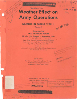 Weather in WWII Final Report-Volume 1